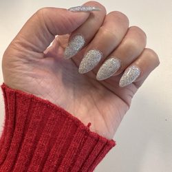 CJS Nails & Spa - Real nails with dip manicure almond shape.