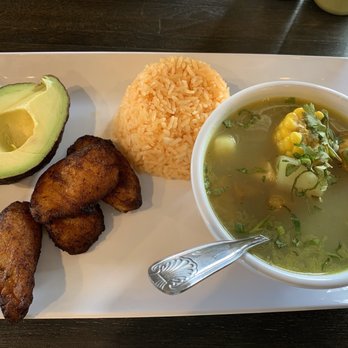 Pio Pio Blakeney - Sancocho with rice, avocado and sweet plantains - Colombian Near Me - Charlotte, North Carolina Pio Pio Blakeney - Sancocho with rice, avocado and sweet plantains - Colombian Near Me - Charlotte, North Carolina