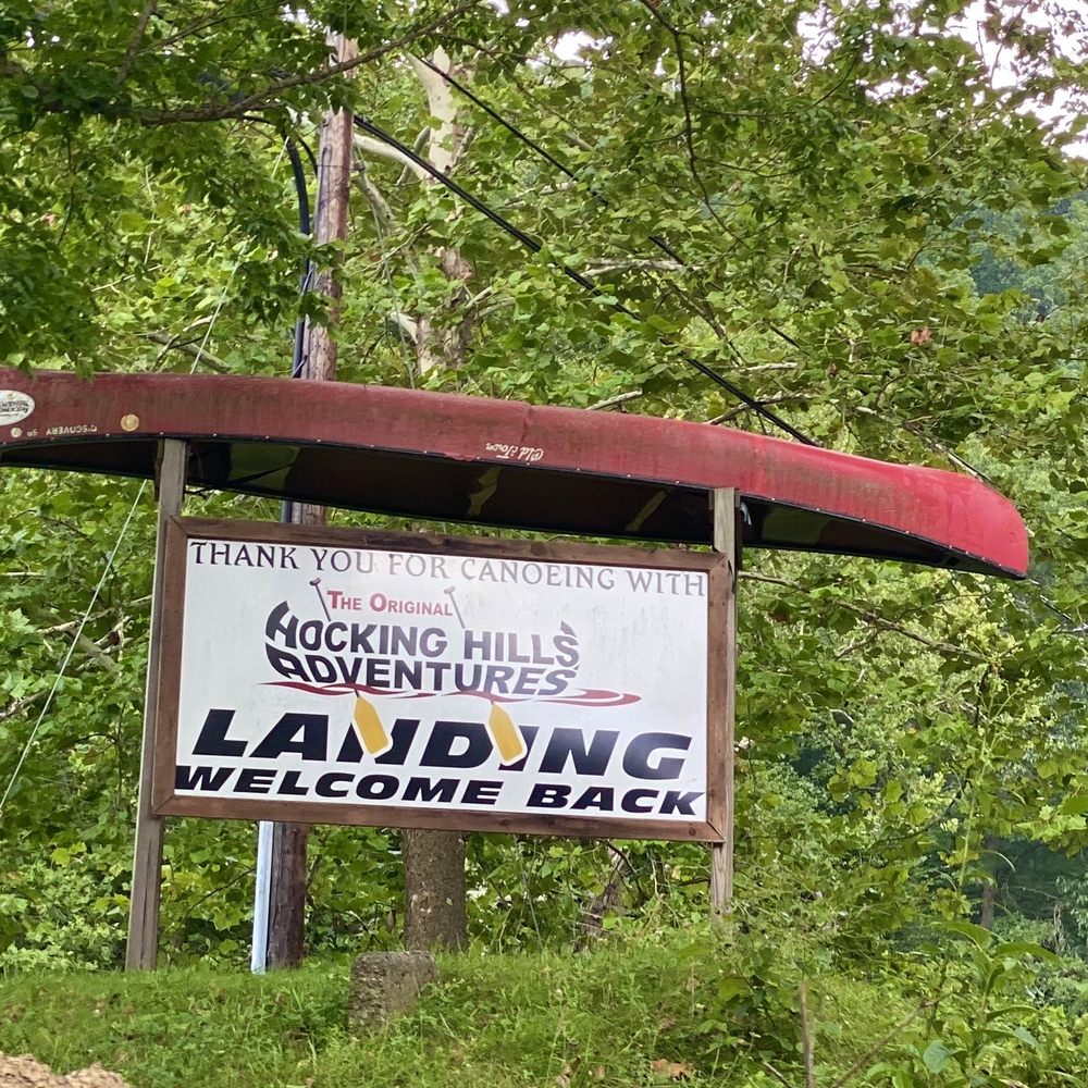 Hocking Hills Adventures - The sign you see and take a left to return equipment and end trip - Rafting/Kayaking Near Me - Logan, Ohio Hocking Hills Adventures - The sign you see and take a left to return equipment and end trip - Rafting/Kayaking Near Me - Logan, Ohio