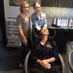 Staff Prepping for cut, gloss and style Staff Prepping for cut, gloss and style