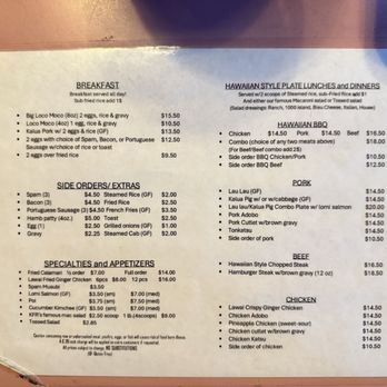 Kauai Family Restaurant - Menu menu page 2 - Hawaiian Near Me - Seattle, Washington Kauai Family Restaurant - Menu menu page 2 - Hawaiian Near Me - Seattle, Washington