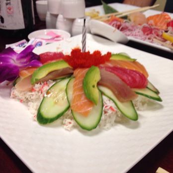 HIRO Sushi - Birthday sashimi "cake"! - Japanese Near Me - Medford, Oregon HIRO Sushi - Birthday sashimi "cake"! - Japanese Near Me - Medford, Oregon