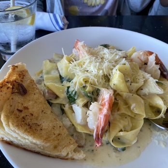 Lalla Grill Oceanside - Fettuccine with Shrimp & Halibut - Seafood Near Me - Monterey, California