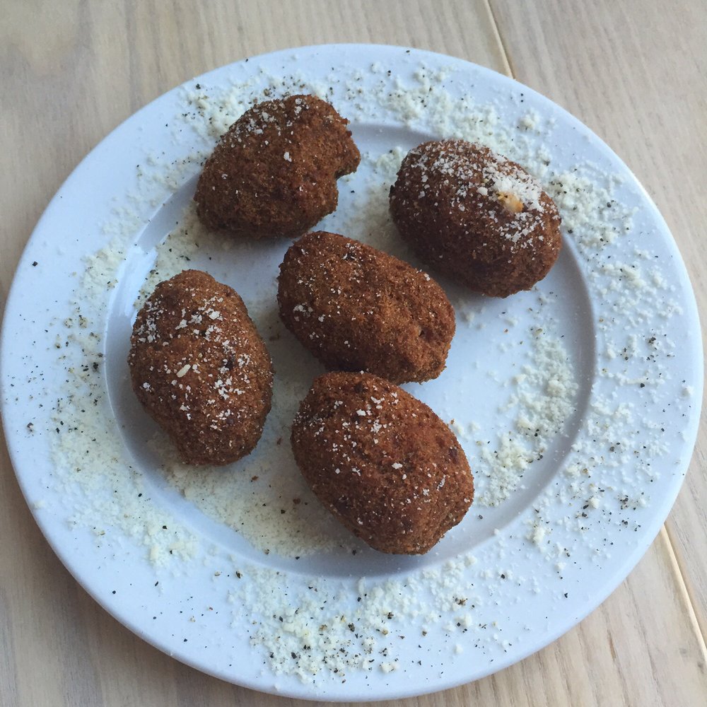 Uccellino - Fried olives and pork sausage - Italian Near Me - Edmonton, Alberta