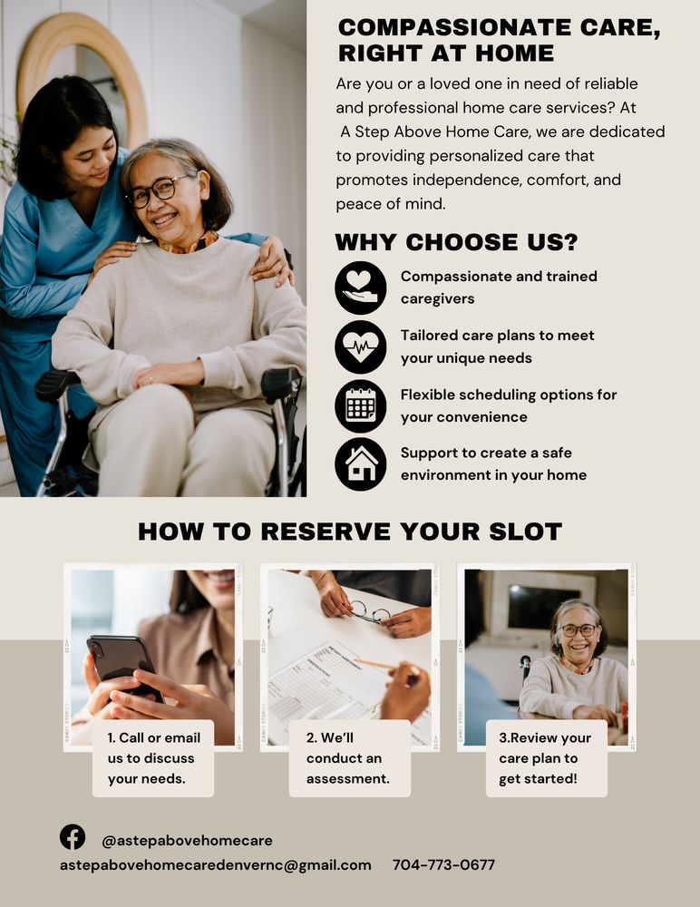 A Step Above Home Care Agency - home care agency in Denver, NC