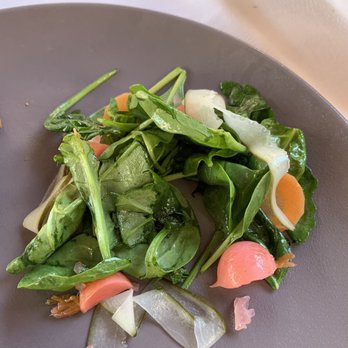 Terre de Truffes - Small green salad came with some dishes.  The pink relish was very good. - French Near Me - Nice, 06