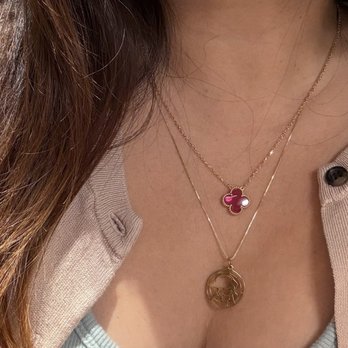 Van Cleef & Arpels - New VCA pink enamel pendant, so translucent and luminous - Jewelry Near Me - Costa Mesa, California Van Cleef & Arpels - New VCA pink enamel pendant, so translucent and luminous - Jewelry Near Me - Costa Mesa, California