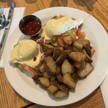 Irregardless Cafe - Salmon Benedict - New American Near Me - Raleigh, North Carolina