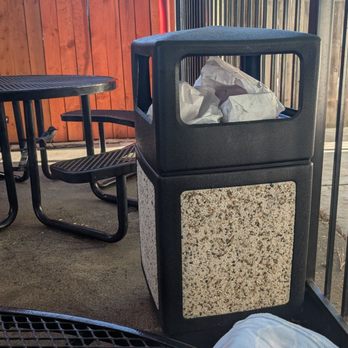 Nubbin's Drive-In - The garbage can was overflowing and there were a ton of flies and also a bird you can see in the background - Burgers Near Me - Roseville, California Nubbin's Drive-In - The garbage can was overflowing and there were a ton of flies and also a bird you can see in the background - Burgers Near Me - Roseville, California