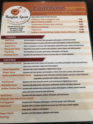 Menu photo 4 Bangkok Square Gainesville, FL