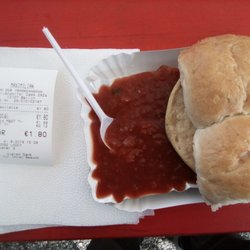 Maximilian - Maxilette with sauce gypsy style . Seit Anfang der '70er Jahren die Antwort auf amerikanisches Fast-Food. Withnot US-Beef. €1.80