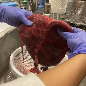 Divine Birthright - Cleansing my placenta, in preparation for dehydration and encapsulation - Doulas Near Me