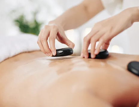 Cupping, Hot Stones, Aromatherapy - Cupping- Myofascial decompression. “While massage therapy uses direct pressure to release tension, cupping uses negative pressure to lift the muscle fibers and draw blood to the area.”
Hot Stones- Used to help you relax and ease tense muscles and damaged soft tissues throughout your body.
Aromatherapy- Used for a variety of different reasons, including relaxation, pain management, and improved mood. Cupping, Hot Stones, Aromatherapy - Cupping- Myofascial decompression. “While massage therapy uses direct pressure to release tension, cupping uses negative pressure to lift the muscle fibers and draw blood to the area.”
Hot Stones- Used to help you relax and ease tense muscles and damaged soft tissues throughout your body.
Aromatherapy- Used for a variety of different reasons, including relaxation, pain management, and improved mood.