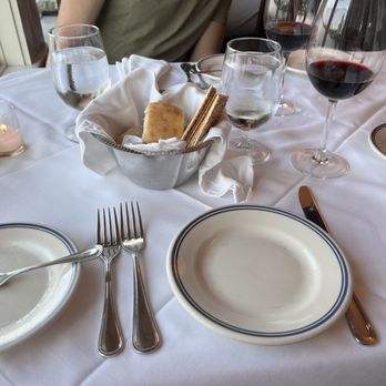 Harbor House - Bread and butter and wine to start - Seafood Near Me - Milwaukee, Wisconsin