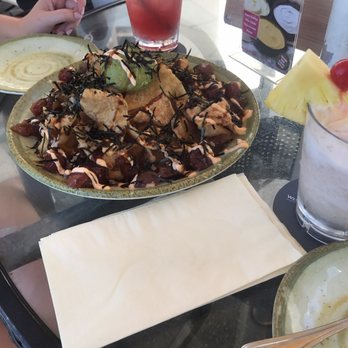 The Beach Bar - Poke nachos. Big enough to share and very generous with the poke - Bars Near Me - Honolulu, Hawaii