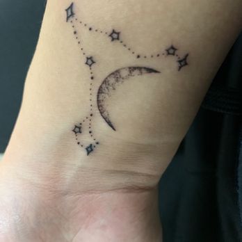 Fresh Ink Tattoos - Pisces constellation with moon - Tattoo Near Me - Arcadia, California