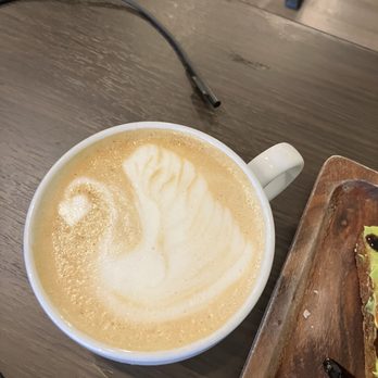 Chit Chat Cafe - Swan pumpkin spice latte with almond milk beautiful and delicious! - Coffee & Tea Near Me - Manteca, California