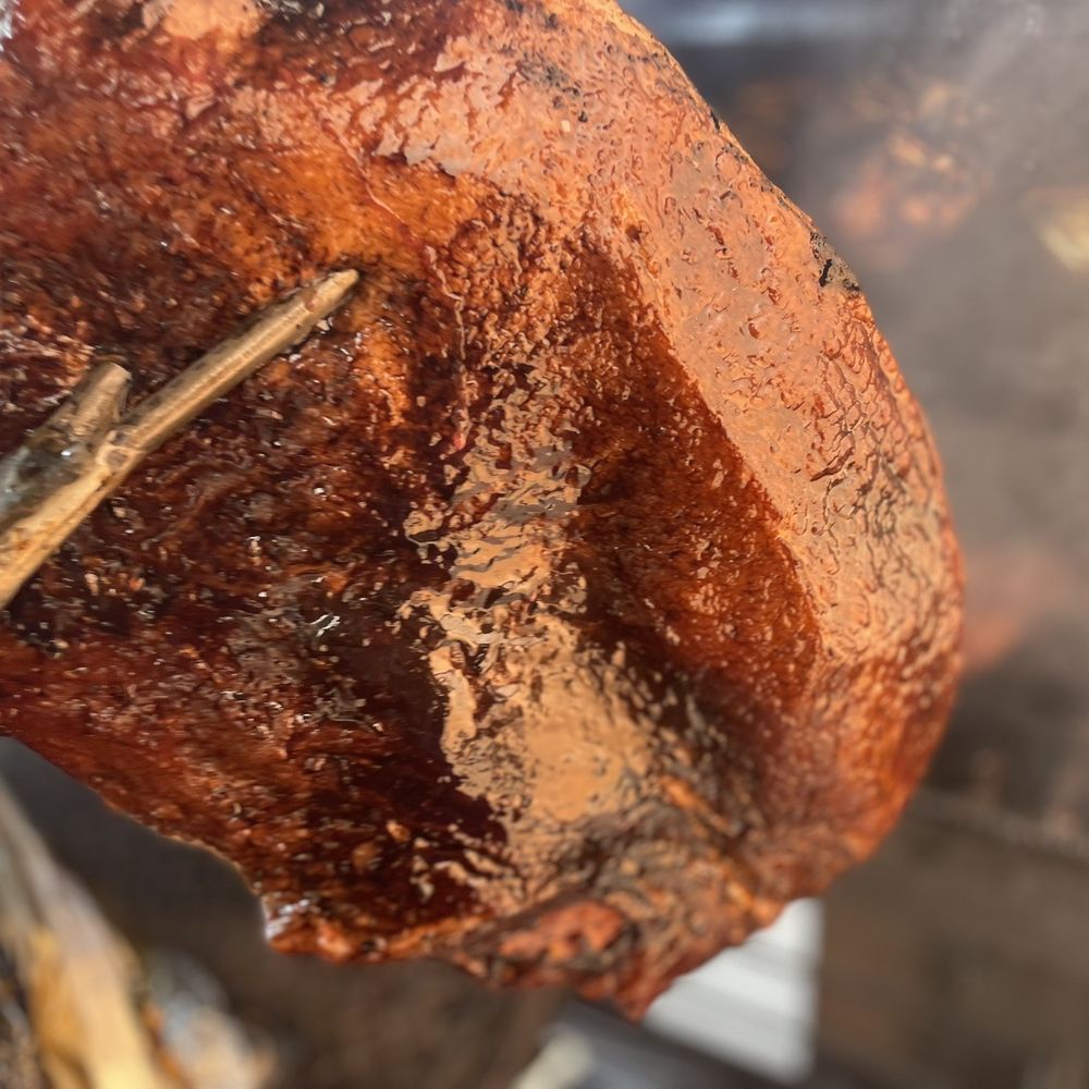 Fire For The Lord Bbq - a piece of meat being cooked - Barbeque Near Me - Greenville , Texas Fire For The Lord Bbq - a piece of meat being cooked - Barbeque Near Me - Greenville , Texas