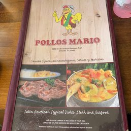 Menu for POLLOS MARIO Menu for POLLOS MARIO