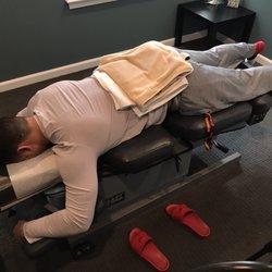 Chiropractic Care Center - Electricity and heat to relax the muscles and spasms before the adjustment!
