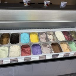 a display of ice creams