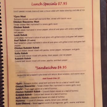 Ali Baba Grill - Menu page 3 - Mediterranean Near Me - Golden, Colorado