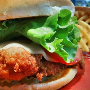 Chick-fil-A - Chicken Sandwich Deluxe with Waffle Potato Fries - Fast Food Near Me - Long Beach, California Chick-fil-A - Chicken Sandwich Deluxe with Waffle Potato Fries - Fast Food Near Me - Long Beach, California