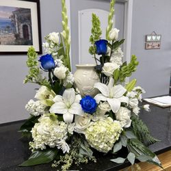 Lancaster Florist - Urn piece - simple elegance (that's a vase in center not an actual urn)