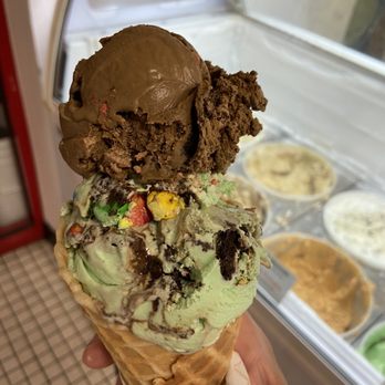 Sundaes - Scoop of U2 Crazy and Sympathy for the Devil in a waffle cone - Ice Cream & Frozen Yogurt Near Me - Berlin, New Jersey