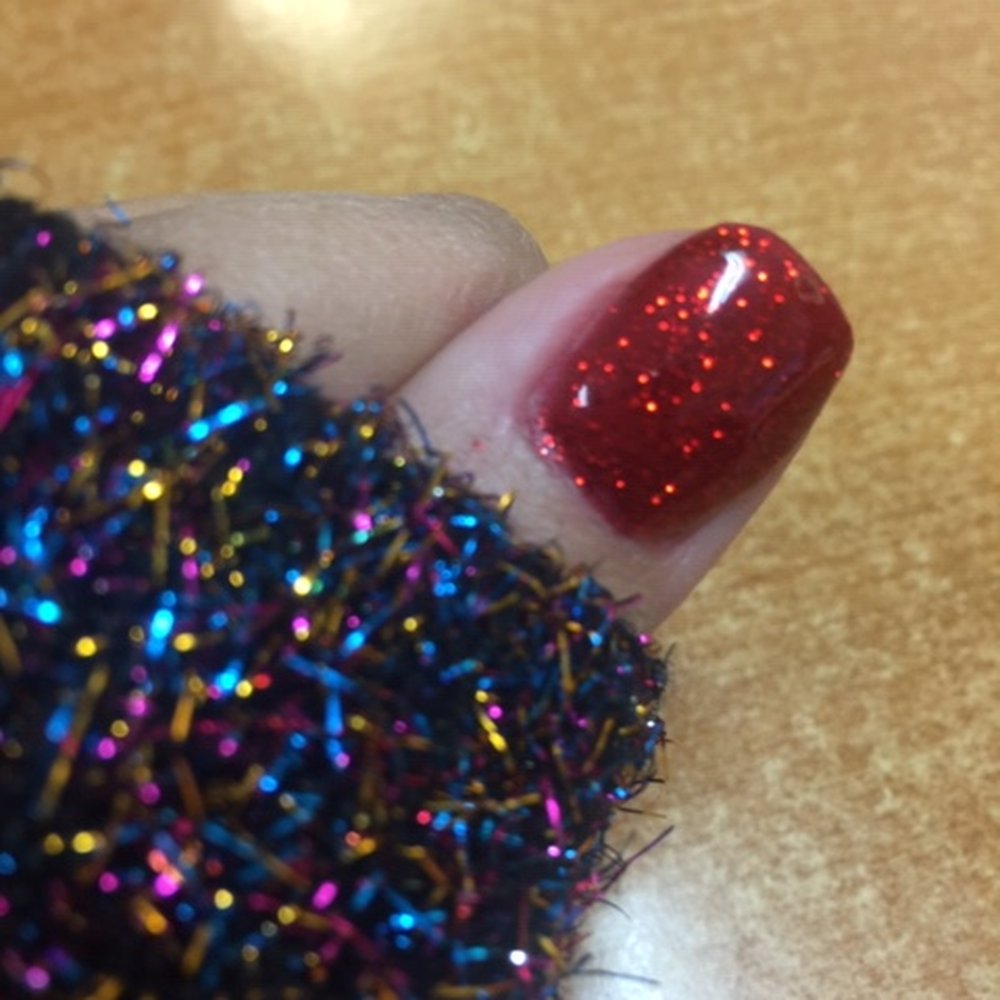 Polished Nail Spa - Christmas Red Sparkle - Waxing Near Me - Goleta, California