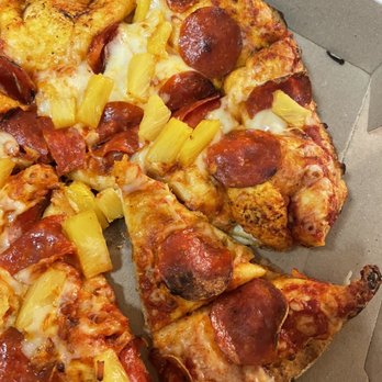 Domino's Pizza - dry pizza with burnt pepperoni no cheese no sauce - Pizza Near Me - Rosamond, California