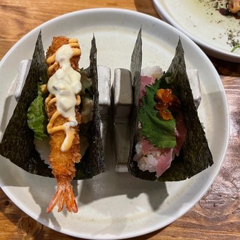 Bosso Ramen Tavern - Shrimp tempura hand roll - Ramen Near Me - Cambridge, Massachusetts Bosso Ramen Tavern - Shrimp tempura hand roll - Ramen Near Me - Cambridge, Massachusetts