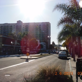 Andrade's Thrift Store - The look down the street from Andrades Thrift store you can see the sky bridge where you can take the bus to the trolley. - Thrift Stores Near Me - National City, California
