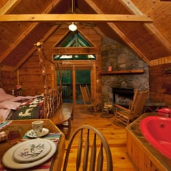 Creekwalk Inn and Cabins at Whisperwood Farm - Gatlinburg romantic hot tub cabin, extreme privacy, woodburning fireplace, jacuzzi, come to the farm in Cosby for breakfast