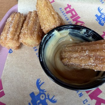 tAKo Alaskan Cantina - Churros with Dulce de Leche - Desserts Near Me - Denali Park, Alaska tAKo Alaskan Cantina - Churros with Dulce de Leche - Desserts Near Me - Denali Park, Alaska