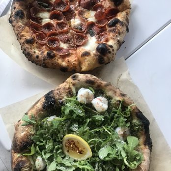 The Alley - Spicy pepperoni + shrimp scampi pizzas - Italian Near Me - Miami Beach, Florida The Alley - Spicy pepperoni + shrimp scampi pizzas - Italian Near Me - Miami Beach, Florida