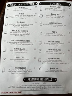 Menu photo 4 The Liberty Distillery Vancouver, BC