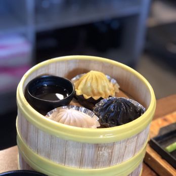 Stick & Steam - soup dumpling sampler ( truffle, crab, original) - Dim Sum Near Me - Millbrae, California Stick & Steam - soup dumpling sampler ( truffle, crab, original) - Dim Sum Near Me - Millbrae, California