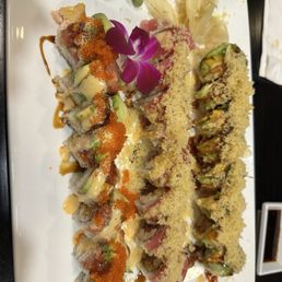 Can't remember the rolls but we added crunch to 1 of them. Can't remember the rolls but we added crunch to 1 of them.