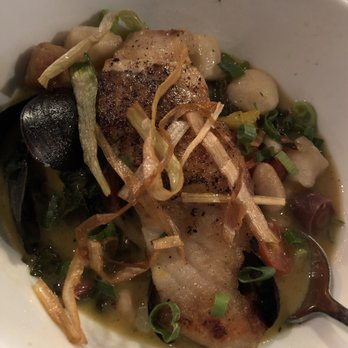 Terra & Acqua - Grouper and gnocchi special. Mussels, fried leeks, seafood broth, and cannellini beans - Italian Near Me - St. Augustine, Florida Terra & Acqua - Grouper and gnocchi special. Mussels, fried leeks, seafood broth, and cannellini beans - Italian Near Me - St. Augustine, Florida