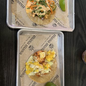 Masa Masa - Garlic shrimp and pork belly taco - Tacos Near Me - Roseville, California Masa Masa - Garlic shrimp and pork belly taco - Tacos Near Me - Roseville, California