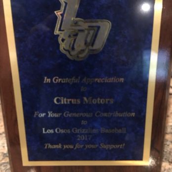 Action Awards - Sponsorship plaque - Trophy Shops Near Me - Montclair, California