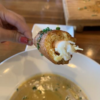 Oakleys Bistro - Shrimp corn dog - New American Near Me - Indianapolis, Indiana Oakleys Bistro - Shrimp corn dog - New American Near Me - Indianapolis, Indiana