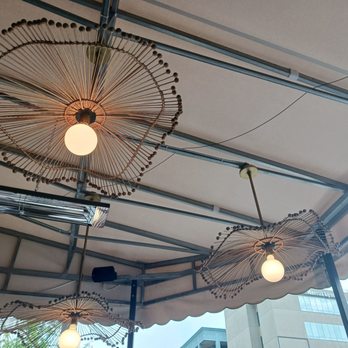 Bomba - Cool light fixtures on the outside patio - Coffee & Tea Near Me - Asheville, North Carolina