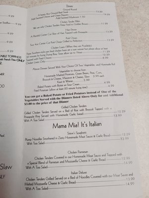 Menu photo 5 Castle Rock Restaurant Jesse, WV