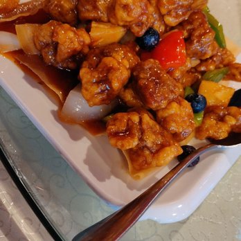 Lucky Pot - Sweet and Sour Pork.  Yes those are Blueberries in that sweet and sour pork!! - Chinese Near Me - Toronto, Ontario