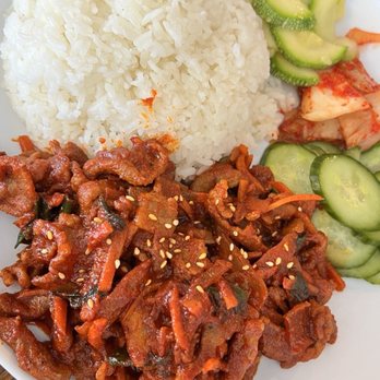 Spoon House Korean Cuisine and Cocktails - Spicy Pork plate - Korean Near Me - Chula Vista, California