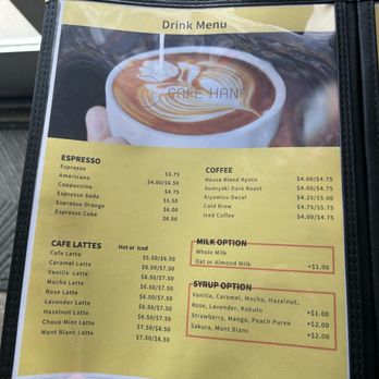 Cafe Hana - Menu - Coffee & Tea Near Me - Irving, Texas
