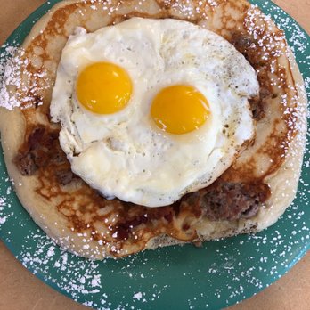 Real Food Cafe - The Loaded Pancake - Breakfast & Brunch Near Me - Grand Rapids, Michigan