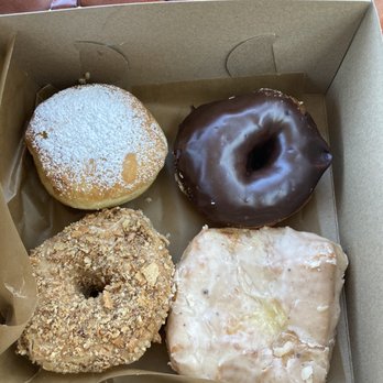 Cafe Baffico - Strawberry Jam, chocolate dip, peach fritter and maple pecan crunch. - Cafes Near Me - Hamilton, Ontario